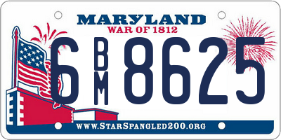 MD license plate 6BM8625