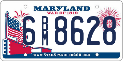 MD license plate 6BM8628