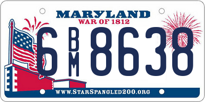 MD license plate 6BM8638