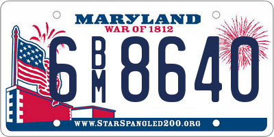 MD license plate 6BM8640