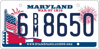 MD license plate 6BM8650