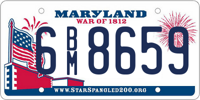 MD license plate 6BM8659