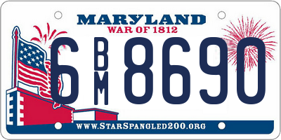 MD license plate 6BM8690