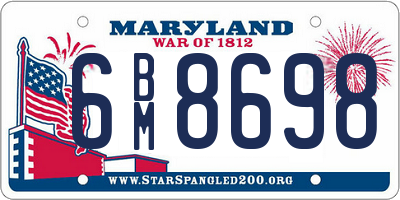 MD license plate 6BM8698