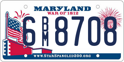MD license plate 6BM8708