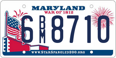 MD license plate 6BM8710