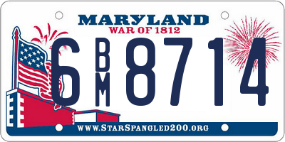 MD license plate 6BM8714