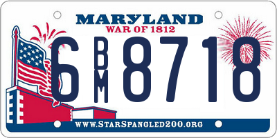MD license plate 6BM8718