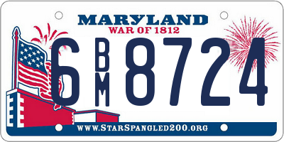 MD license plate 6BM8724