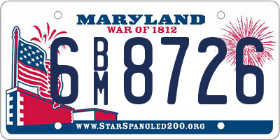 MD license plate 6BM8726