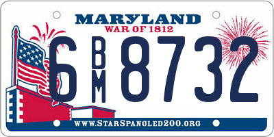 MD license plate 6BM8732