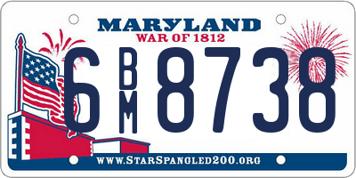 MD license plate 6BM8738