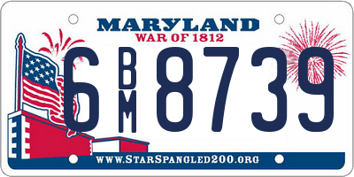 MD license plate 6BM8739