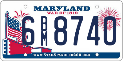 MD license plate 6BM8740