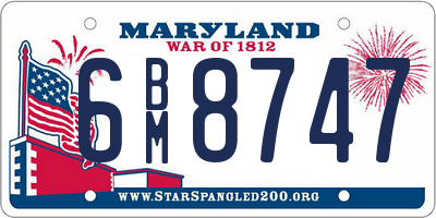MD license plate 6BM8747