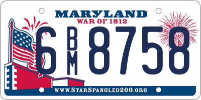 MD license plate 6BM8758