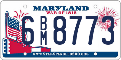 MD license plate 6BM8773
