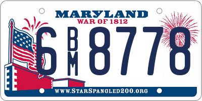 MD license plate 6BM8778