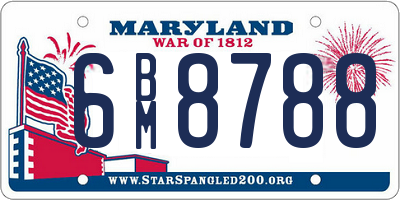 MD license plate 6BM8788