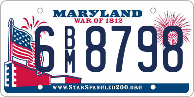 MD license plate 6BM8798