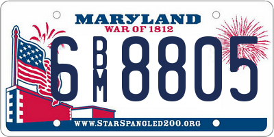 MD license plate 6BM8805