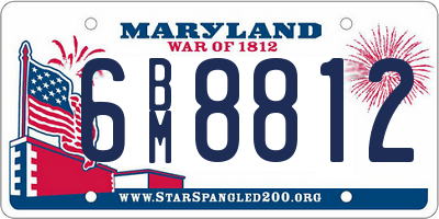 MD license plate 6BM8812