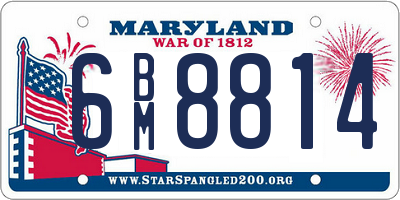 MD license plate 6BM8814