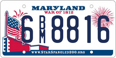 MD license plate 6BM8816