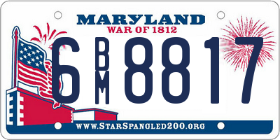 MD license plate 6BM8817