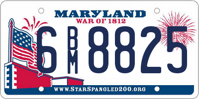 MD license plate 6BM8825