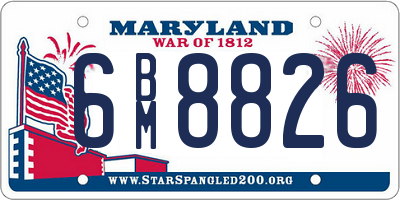 MD license plate 6BM8826
