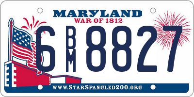 MD license plate 6BM8827