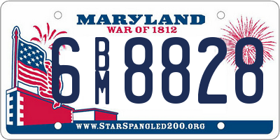 MD license plate 6BM8828