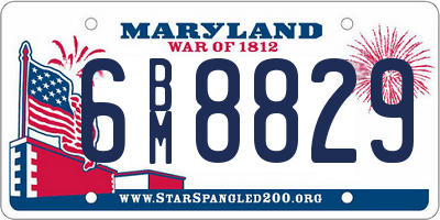 MD license plate 6BM8829