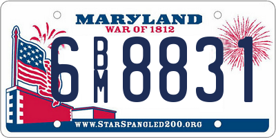 MD license plate 6BM8831