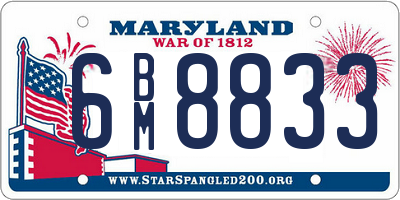 MD license plate 6BM8833