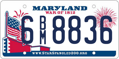 MD license plate 6BM8836