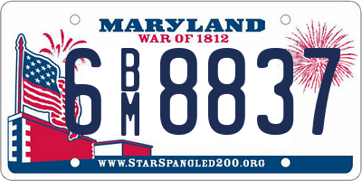 MD license plate 6BM8837