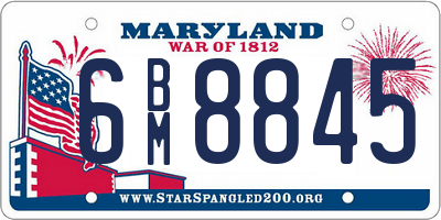 MD license plate 6BM8845