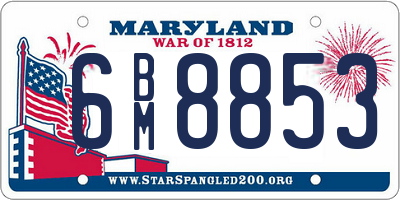 MD license plate 6BM8853