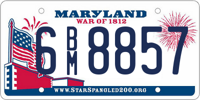 MD license plate 6BM8857