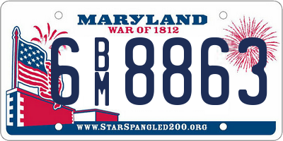 MD license plate 6BM8863