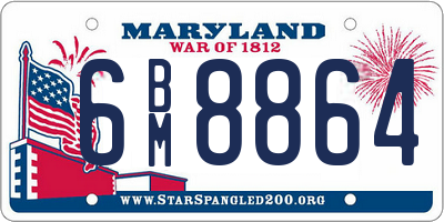 MD license plate 6BM8864