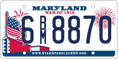 MD license plate 6BM8870