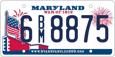 MD license plate 6BM8875