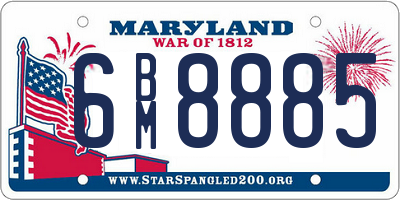 MD license plate 6BM8885