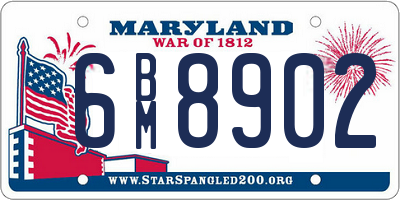 MD license plate 6BM8902