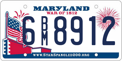 MD license plate 6BM8912