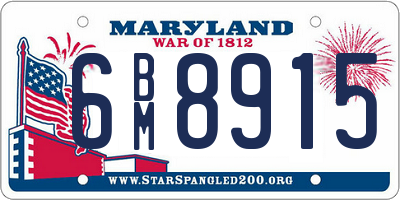 MD license plate 6BM8915