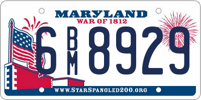 MD license plate 6BM8929